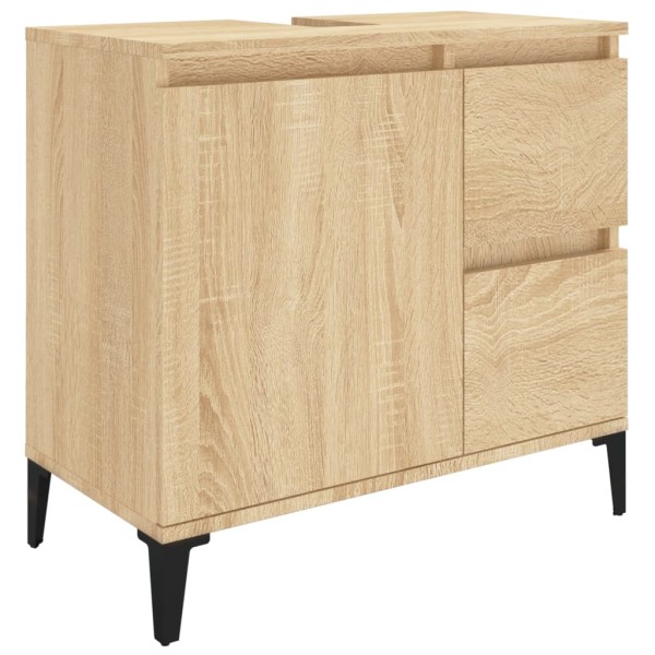 Set de muebles de baño 3 pzas madera contrachapada roble sonoma