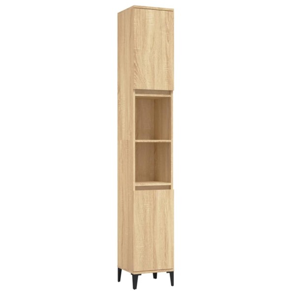 Set de muebles de baño 3 pzas madera contrachapada roble sonoma