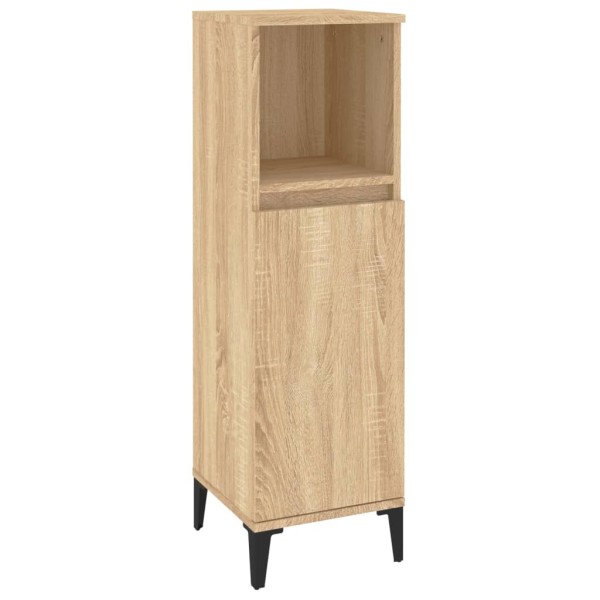 Set de muebles de baño 3 pzas madera contrachapada roble sonoma