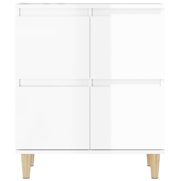 Aparadores 2 uds madera contrachapada blanco brillo 60x35x70 cm