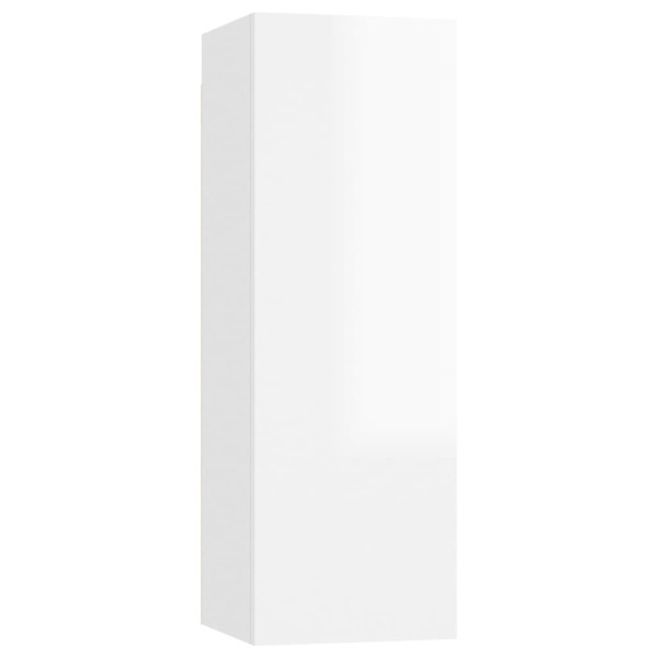 Mueble de pared para TV madera contrachapada blanco brillante