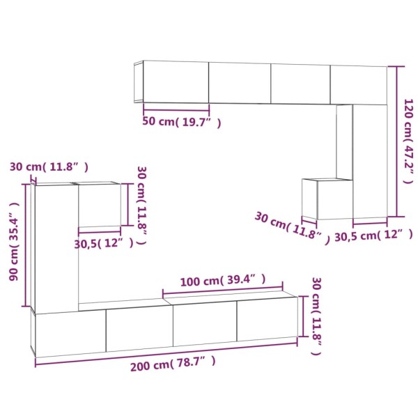 Mueble de pared para TV madera contrachapada blanco brillante