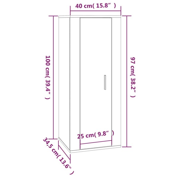 Mueble para TV de pared blanco brillante 40x34,5x100 cm