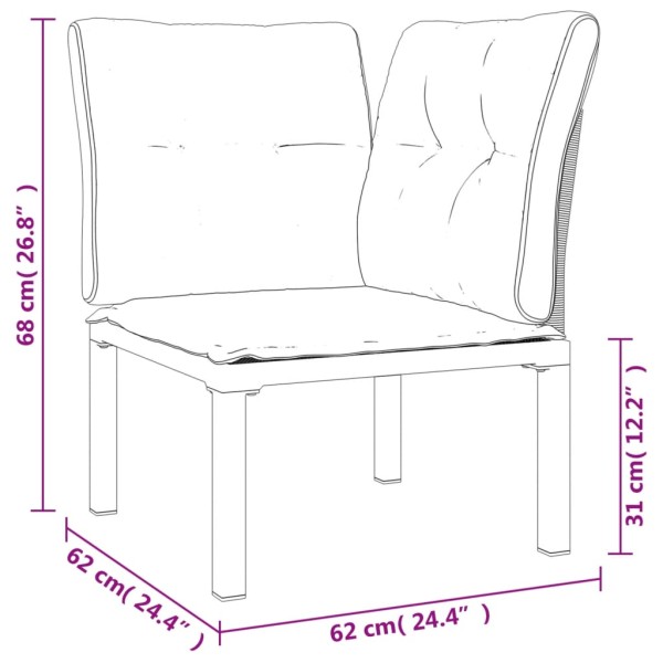 Juego de muebles jardín 3 pzas ratán sintético negro y gris