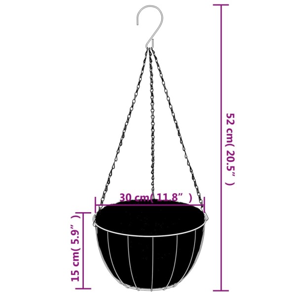 Soportes para cestas colgantes con maceteros 4 uds acero negro