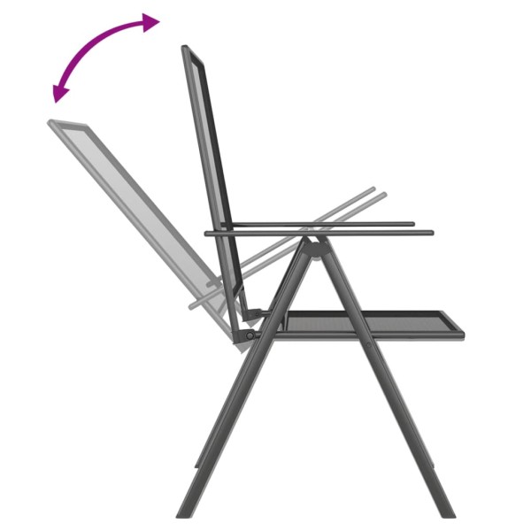 Juego de comedor de jardín 5 piezas acero gris antracita