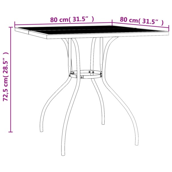 Juego de comedor de jardín 5 piezas acero gris antracita