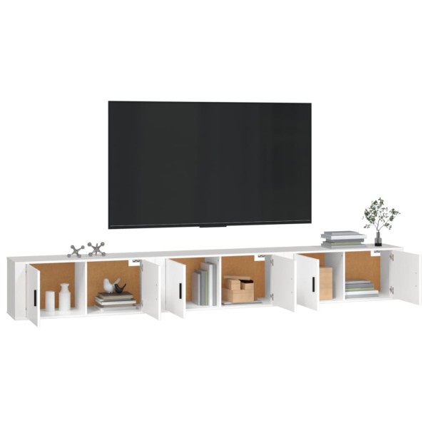 Muebles para TV de pared 3 uds blanco 100x34,5x40 cm