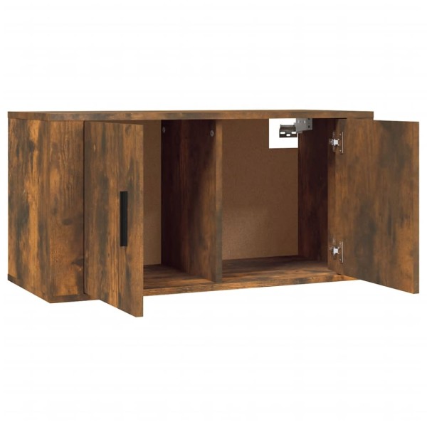 Muebles para TV de pared 2 uds roble ahumado 80x34,5x40 cm