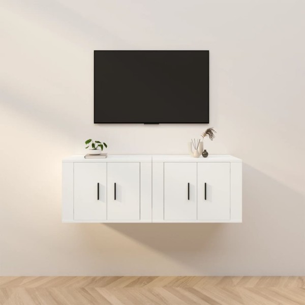 Muebles para TV de pared 2 uds blanco 57x34,5x40 cm