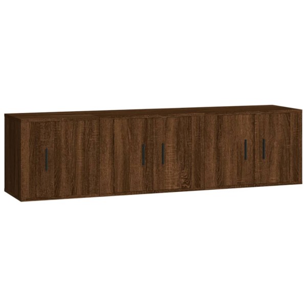 Set de muebles para TV 3 pzas madera contrachapada roble marrón