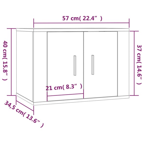 Set de muebles para TV 3 pzas madera contrachapada roble marrón