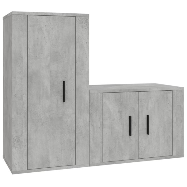 Set de muebles de TV 2 pzas madera contrachapada gris hormigón