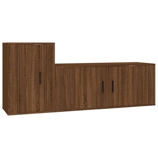 Set de muebles para TV 2 pzas madera contrachapada roble marrón