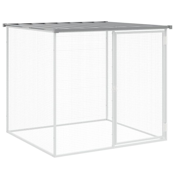 Gallinero con techo acero galvanizado gris claro 803x98x90 cm