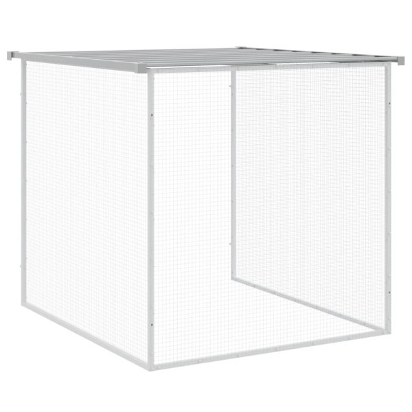 Gallinero con techo acero galvanizado gris claro 803x98x90 cm