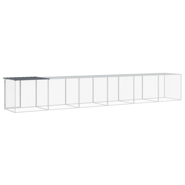 Gallinero con techo acero galvanizado antracita 603x98x90 cm