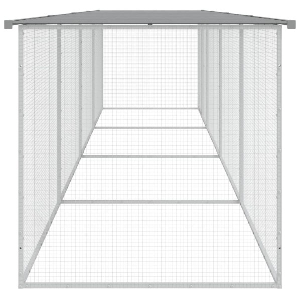 Gallinero con techo acero galvanizado gris claro 403x98x90 cm