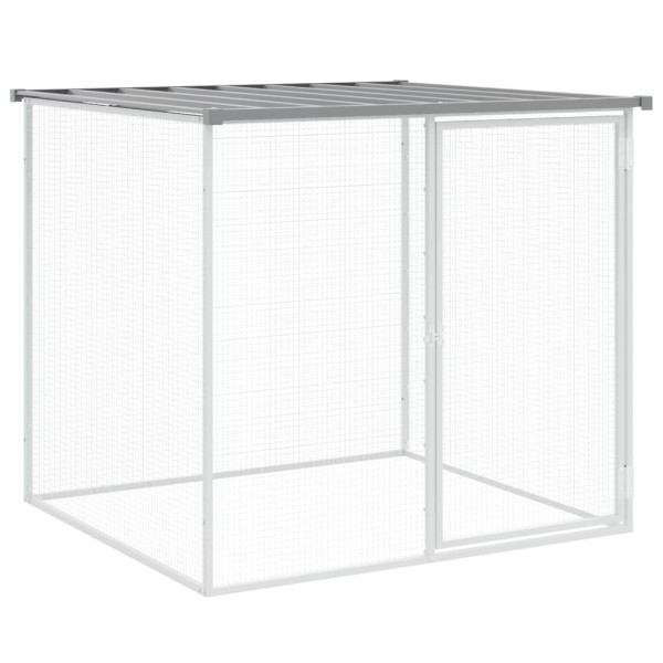 Gallinero con techo acero galvanizado gris claro 403x98x90 cm