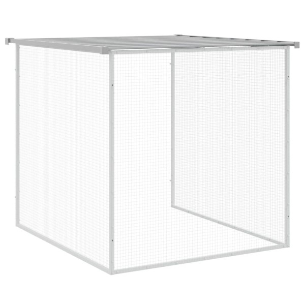 Gallinero con techo acero galvanizado gris claro 403x98x90 cm