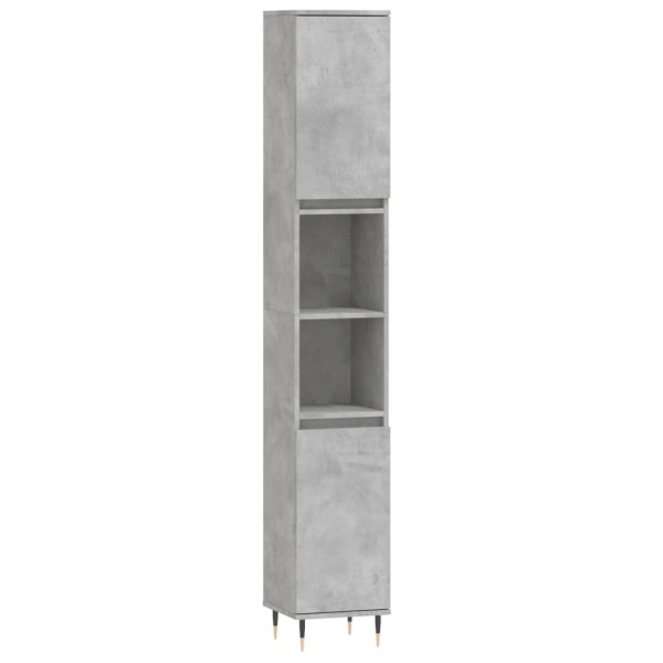 Set muebles de baño 2 piezas madera contrachapada gris hormigón