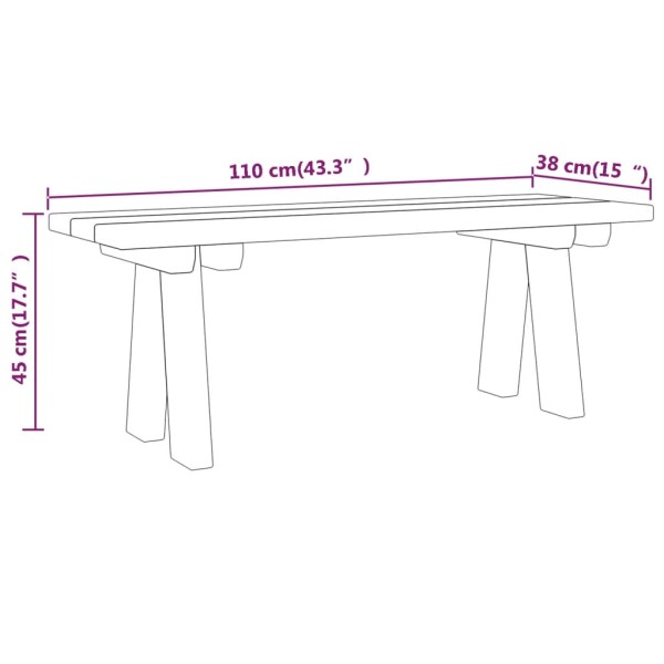 Banco de jardín madera maciza de pino impregnada 110 cm