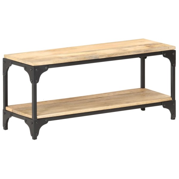 Mesa de centro de madera maciza de mango 90x30x40 cm