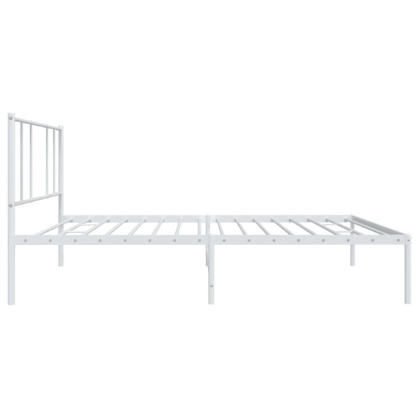 Estructura de cama de metal con cabecero blanco 75x190 cm