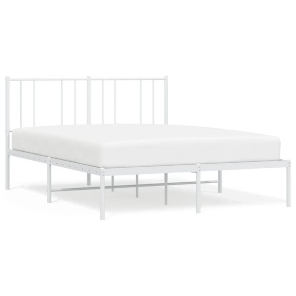 Estructura de cama de metal con cabecero blanca 150x200 cm