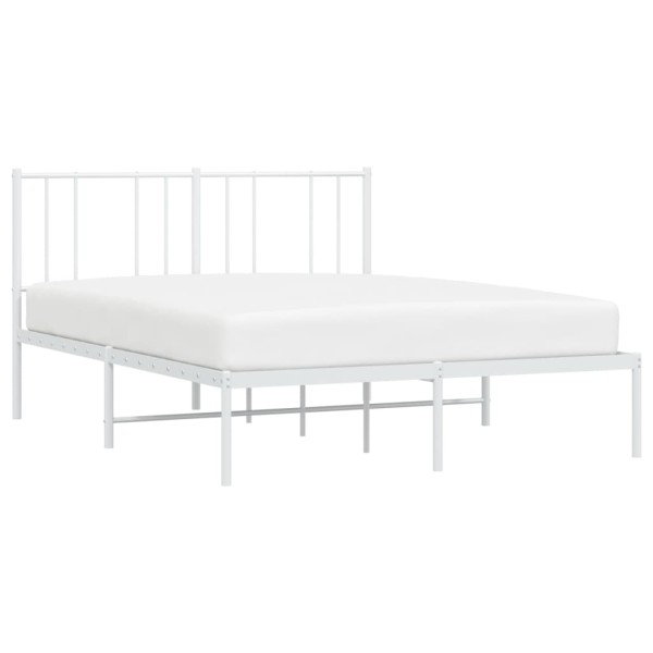 Estructura de cama de metal con cabecero blanca 150x200 cm