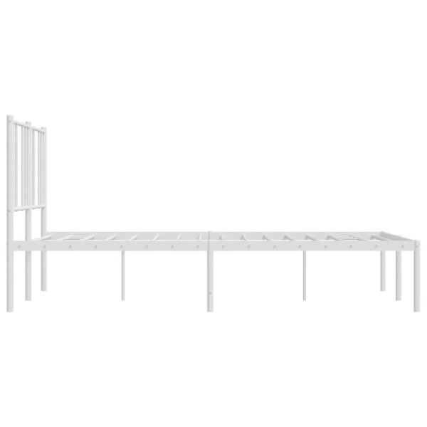 Estructura de cama de metal con cabecero blanca 150x200 cm