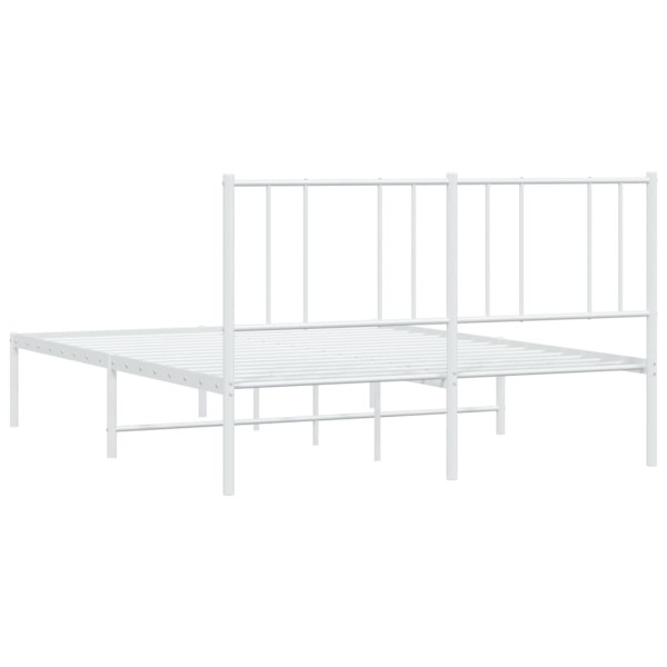 Estructura de cama de metal con cabecero blanca 150x200 cm