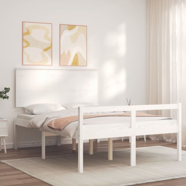 Cama para personas mayores con cabecero madera maciza 140x190cm