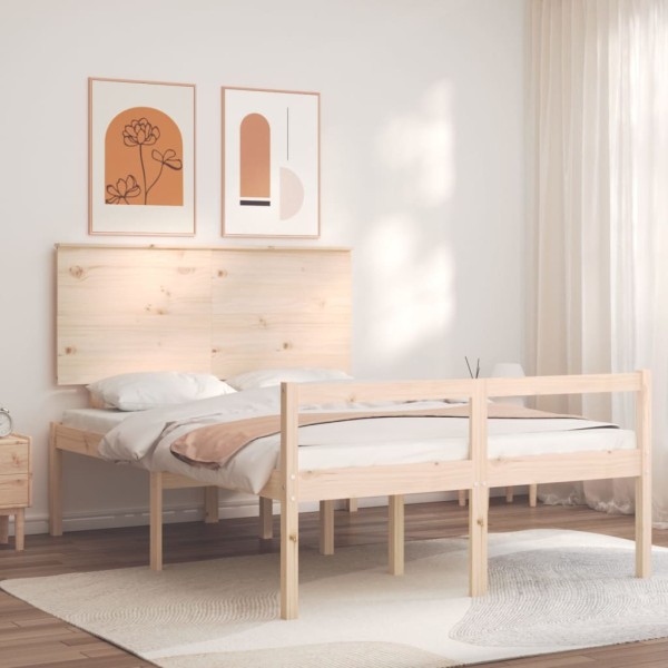 Cama para personas mayores con cabecero madera maciza 120x200cm