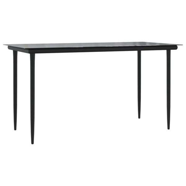 Juego de comedor jardín 7 pzas ratán sintético acero gris negro