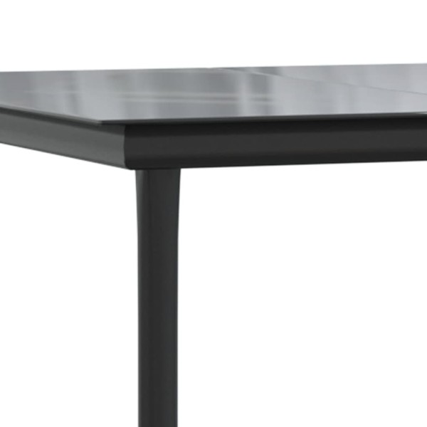 Juego de comedor jardín 5 pzas ratán sintético acero gris negro