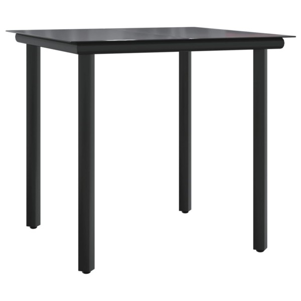 Juego de comedor jardín 3 pzas ratán sintético acero gris negro