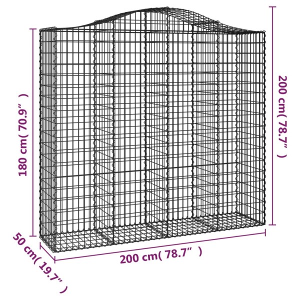 Cestas gaviones 14 uds forma de arco hierro 200x50x180/200 cm