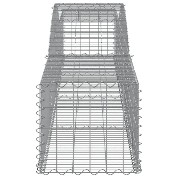 Cestas de gaviones 2 uds forma de arco hierro 400x50x40/60 cm