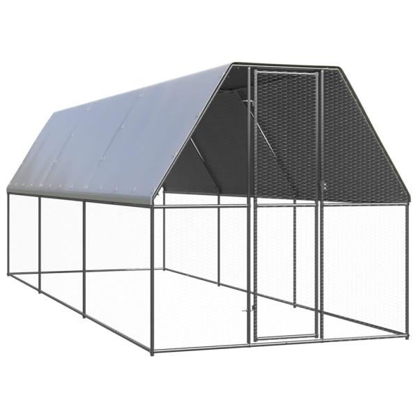 Jaula gallinero de exterior de acero galvanizado 2x6x2 m