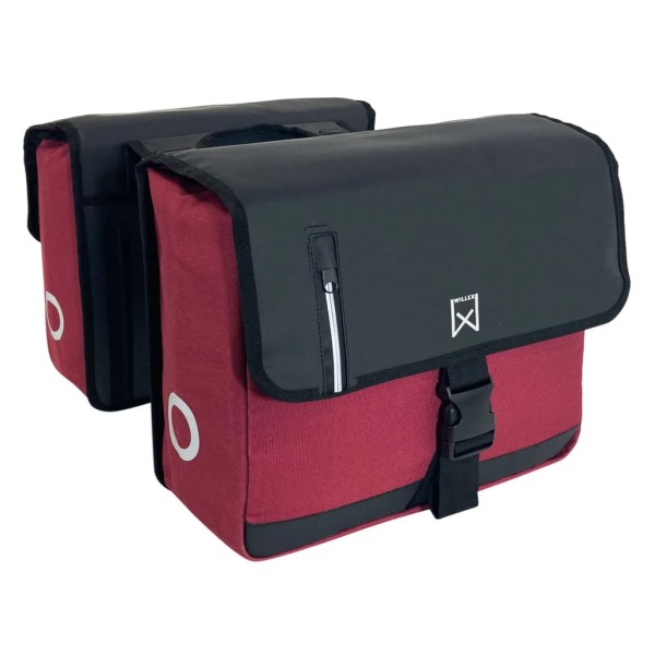 Willex Alforjas de negocios para bicicleta lona rojo y negro 30 L