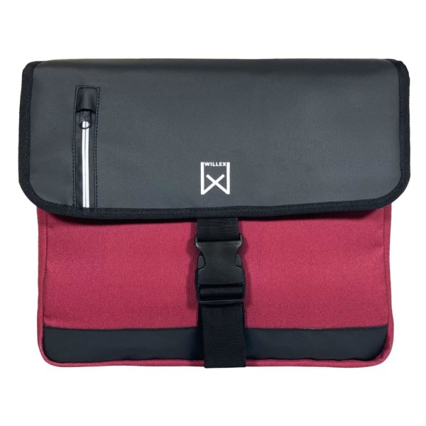 Willex Alforjas de negocios para bicicleta lona rojo y negro 30 L