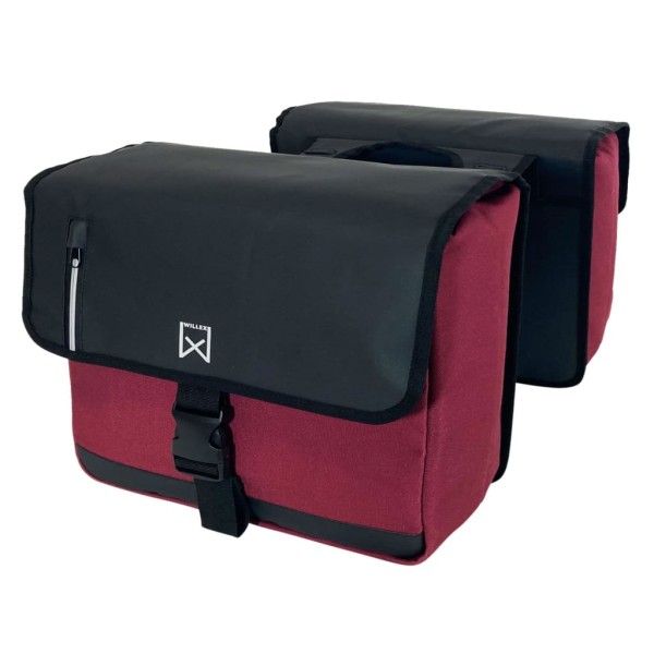 Willex Alforjas de negocios para bicicleta lona rojo y negro 30 L