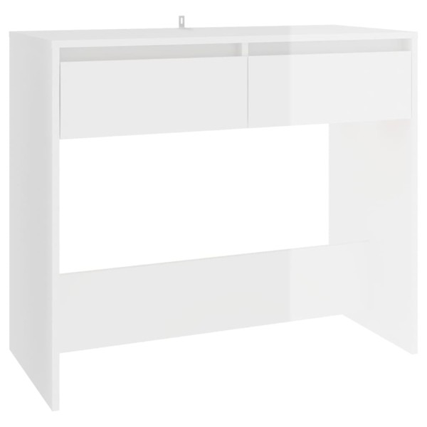 Mesa consola madera contrachapada blanco brillo 89x41x76,5 cm