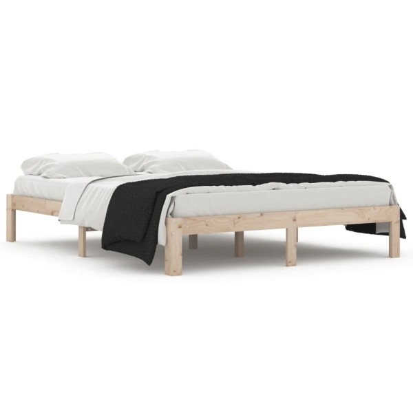 Estructura de cama madera maciza 150x200 cm