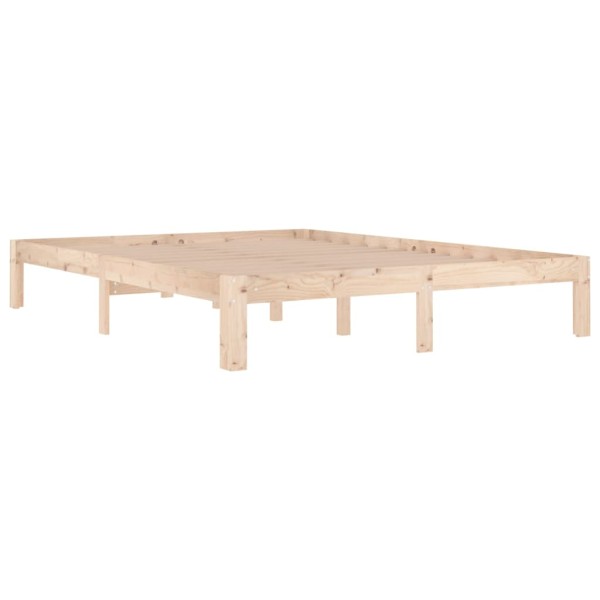 Estructura de cama madera maciza 150x200 cm