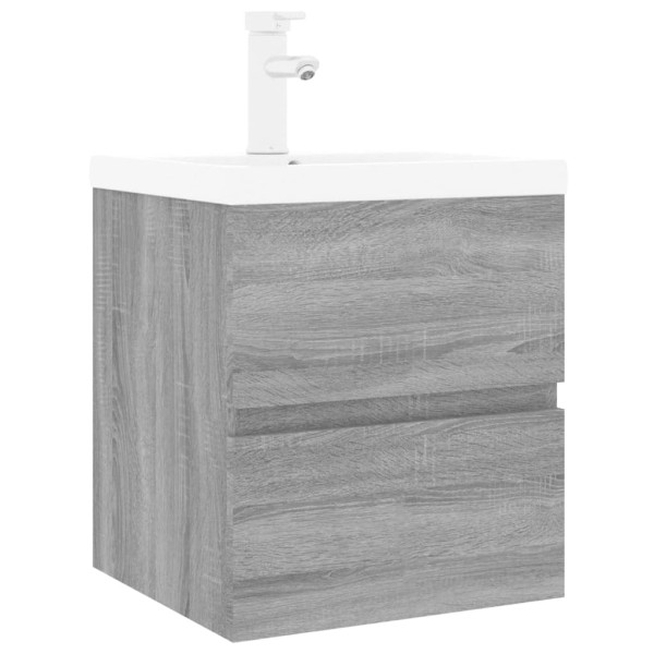 Mueble de baño con lavabo madera contrachapada gris Sonoma