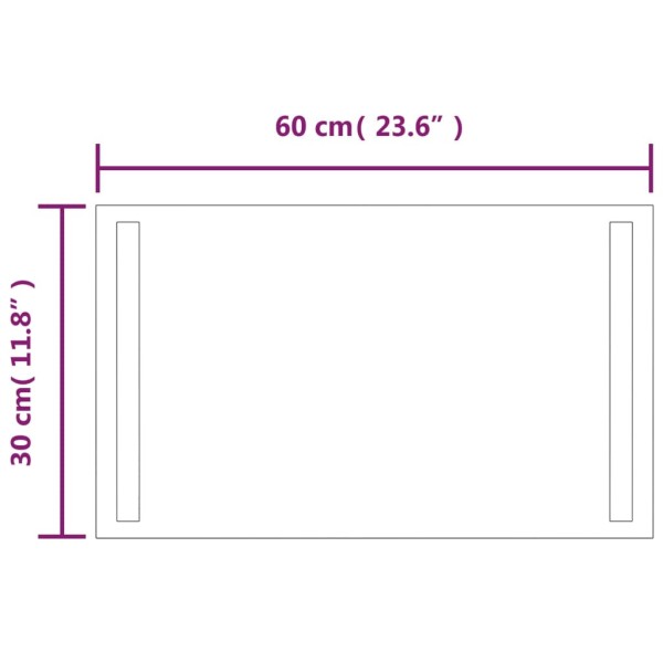 Espejo de baño con LED 30x60 cm