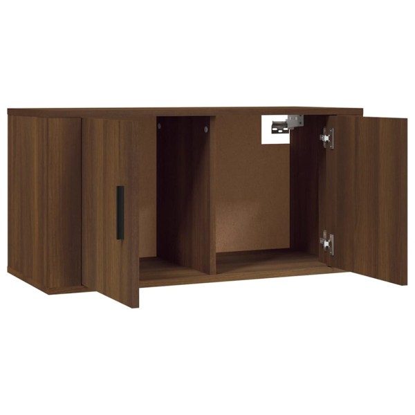 Muebles para TV de pared 2 uds roble marrón 80x34,5x40 cm