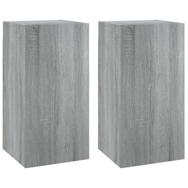 Mueble para TV 2 uds contrachapado gris Sonoma 30,5x30x60 cm